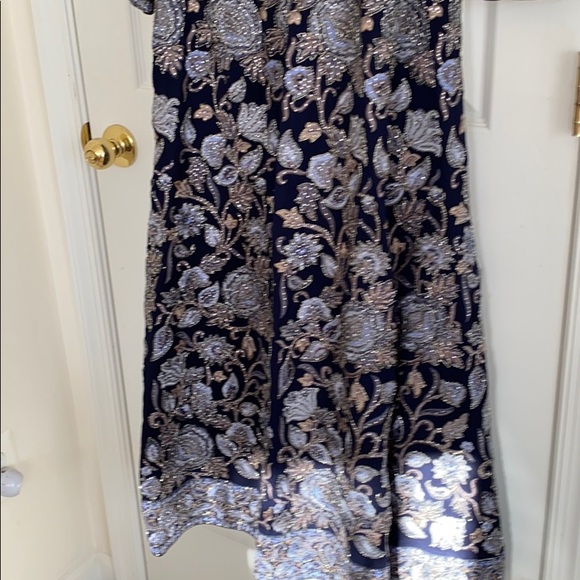 Heavy embroidered gown. Navy blue. Brand new. - Picture 8 of 14